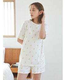 ジェラートピケ　プルオーバー&ショートパンツ　セットアップ　バナナ柄　未使用品 ジェラートピケ プルオーバー&ショートパンツ セットアップ