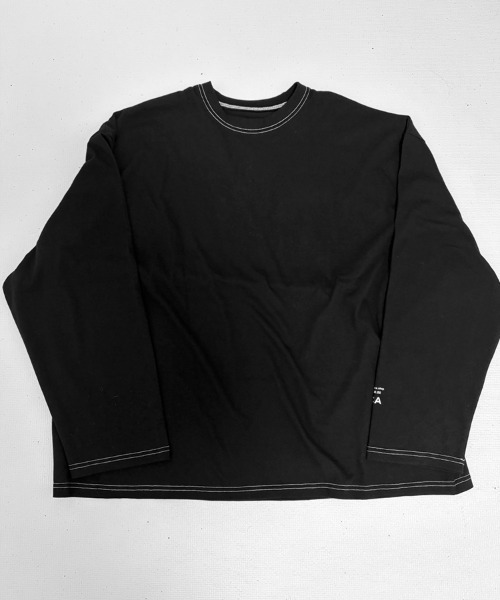 YACA(ヤーカ)の「logo print stitch L/S t-shirt/ロゴプリントステッチロングスリーブT【unisex item】(Tシャツ/カットソー・レディース・ホワイト/ブラック・FREE)」の6枚目の写真