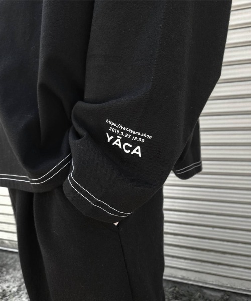 YACA(ヤーカ)の「logo print stitch L/S t-shirt/ロゴプリントステッチロングスリーブT【unisex item】(Tシャツ/カットソー・レディース・ホワイト/ブラック・FREE)」の15枚目の写真