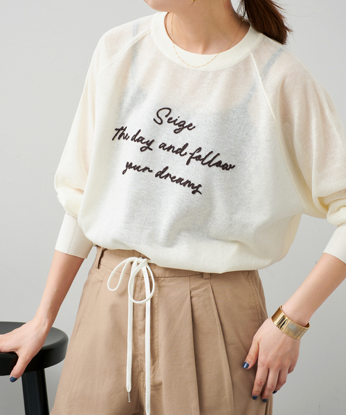 Spick & Span(スピックアンドスパン)の「チェーンステッチシアーロゴニット(ニット/セーター・レディース・チャコールグレー/アイボリー・FREE)」の20枚目の写真