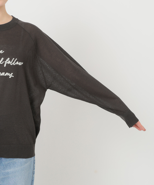 Spick & Span(スピックアンドスパン)の「チェーンステッチシアーロゴニット(ニット/セーター・レディース・チャコールグレー/アイボリー・FREE)」の10枚目の写真