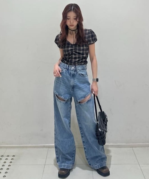パンツ SLY J/W HOLE TUCK PT-E スライ SLY J／W HOLE TUCK PT－E （BLK） - ファッション通販