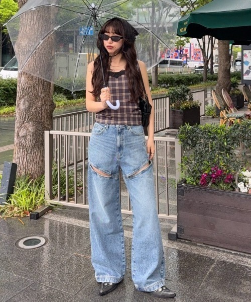 SLY J/W HOLE TUCK PTジャスト ウエスト ホールタックパンツ セール】J/W HOLE TUCK PT ジャスト ウエスト ホール タック
