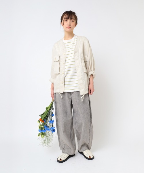 RNAN☆URCH☆ケミカル加工のワイドストレートパンツ R4314 ケミカル加工のワイドストレートパンツ(F インディゴ