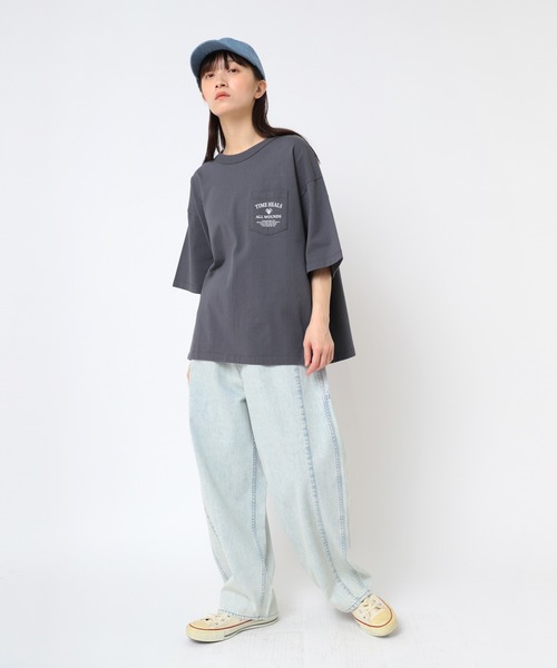 RNAN☆URCH☆ケミカル加工のワイドストレートパンツ R4314 ケミカル加工のワイドストレートパンツ(F インディゴ