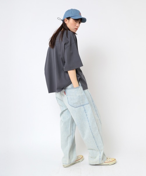 RNAN☆URCH☆ケミカル加工のワイドストレートパンツ R4314 ケミカル加工のワイドストレートパンツ(F インディゴ