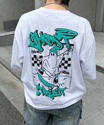 ゴースト 発泡バックプリント ビッグシルエット半袖Tシャツ メンズ レディース