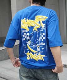 ゴースト 発泡バックプリント ビッグシルエット半袖Tシャツ メンズ レディース
