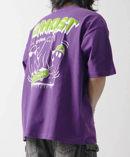 ILL'S(イルズ)の「ゴースト 発泡バックプリント ビッグシルエット半袖Tシャツ メンズ レディース(Tシャツ/カットソー・メンズ・ブラック/ホワイト/パープル/ブラック系その他/ブルー系その他/ホワイト系その他・M/L)」の22枚目の写真