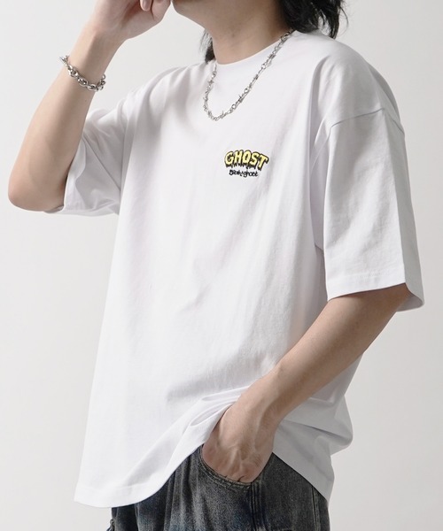 ILL'S(イルズ)の「ゴースト 発泡バックプリント ビッグシルエット半袖Tシャツ メンズ レディース(Tシャツ/カットソー・メンズ・ブラック/ホワイト/パープル/ブラック系その他/ブルー系その他/ホワイト系その他・M/L)」の10枚目の写真