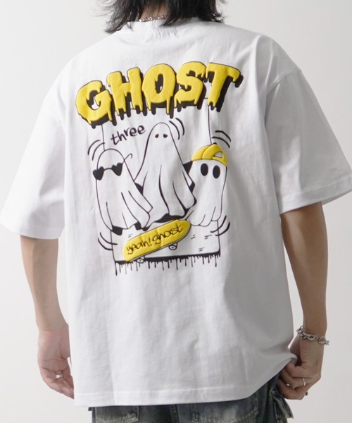 ILL'S(イルズ)の「ゴースト 発泡バックプリント ビッグシルエット半袖Tシャツ メンズ レディース(Tシャツ/カットソー・メンズ・ブラック/ホワイト/パープル/ブラック系その他/ブルー系その他/ホワイト系その他・M/L)」の8枚目の写真