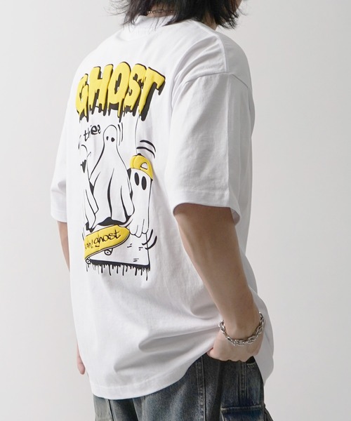 ILL'S(イルズ)の「ゴースト 発泡バックプリント ビッグシルエット半袖Tシャツ メンズ レディース(Tシャツ/カットソー・メンズ・ブラック/ホワイト/パープル/ブラック系その他/ブルー系その他/ホワイト系その他・M/L)」の12枚目の写真