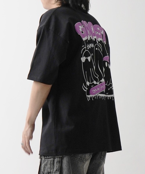 ゴースト 発泡バックプリント ビッグシルエット半袖Tシャツ メンズ