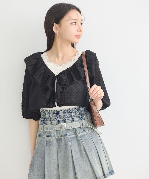 COMMEdesGARCONS 22AW 丸襟フリルボレロショートジャケット COMMEdesGARCONS 22AW 丸襟フリルボレロショートジャケット