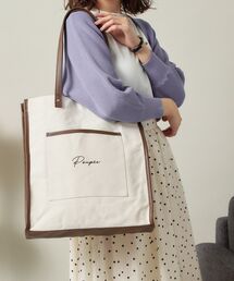 ITS'DEMO | 【推し活/A4対応】合皮パイピングキャンバストート(トートバッグ)