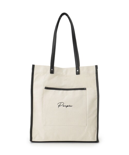 ITS'DEMO（イッツデモ）の「【推し活／A4対応】合皮パイピングキャンバストート（トートバッグ・レディース・ブラック/ブラック系3/ダークブラウン系3/アイボリー・00）」の17枚目の写真