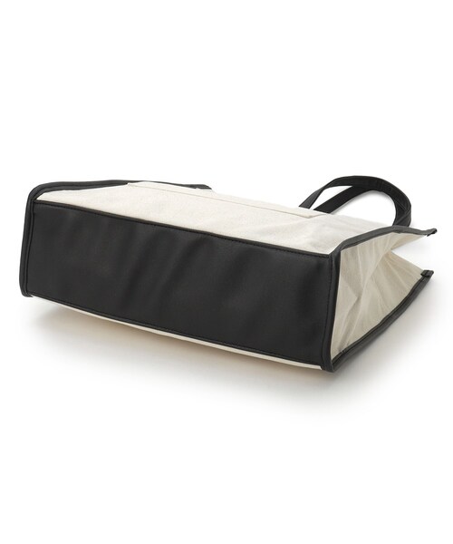 ITS'DEMO（イッツデモ）の「【推し活／A4対応】合皮パイピングキャンバストート（トートバッグ・レディース・ブラック/ブラック系3/ダークブラウン系3/アイボリー・00）」の14枚目の写真