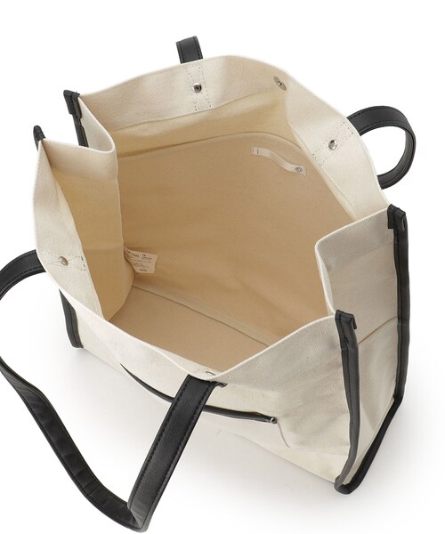 ITS'DEMO（イッツデモ）の「【推し活／A4対応】合皮パイピングキャンバストート（トートバッグ・レディース・ブラック/ブラック系3/ダークブラウン系3/アイボリー・00）」の13枚目の写真