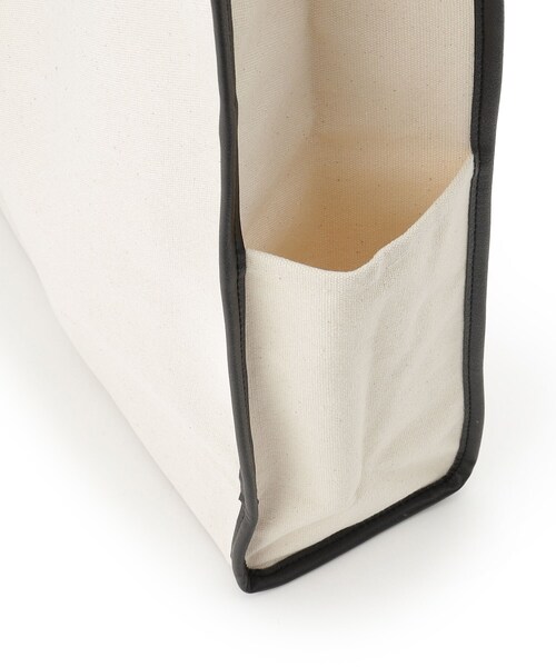 ITS'DEMO（イッツデモ）の「【推し活／A4対応】合皮パイピングキャンバストート（トートバッグ・レディース・ブラック/ブラック系3/ダークブラウン系3/アイボリー・00）」の6枚目の写真