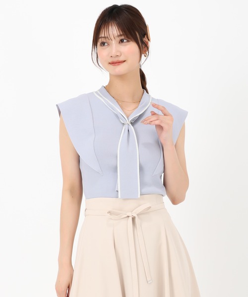 MISCH MASCH(ミッシュマッシュ)の「2wayリングタイ付きフレア袖ニット(ニット/セーター・レディース・ブラック/ブルー/ホワイト/ピンク・フリ-)」の18枚目の写真