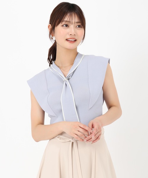 MISCH MASCH(ミッシュマッシュ)の「2wayリングタイ付きフレア袖ニット(ニット/セーター・レディース・ブラック/ブルー/ホワイト/ピンク・フリ-)」の19枚目の写真