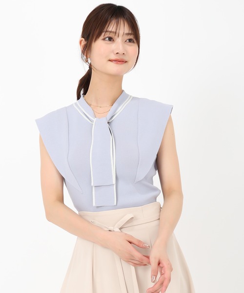 MISCH MASCH(ミッシュマッシュ)の「2wayリングタイ付きフレア袖ニット(ニット/セーター・レディース・ブラック/ブルー/ホワイト/ピンク・フリ-)」の20枚目の写真