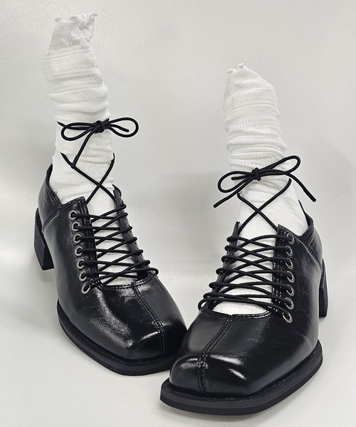 ANOTHER S(アナザーエス)の「バレエコアスクエアーローファー(ローファー・レディース・アイボリー/ブラック・37/38/39)」の4枚目の写真