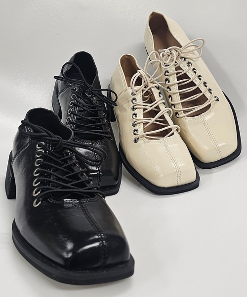 ANOTHER S(アナザーエス)の「バレエコアスクエアーローファー(ローファー・レディース・アイボリー/ブラック・37/38/39)」の16枚目の写真