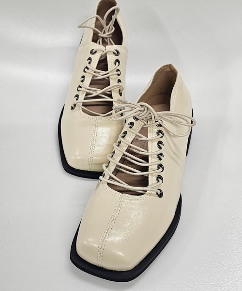 ANOTHER S(アナザーエス)の「バレエコアスクエアーローファー(ローファー・レディース・アイボリー/ブラック・37/38/39)」の11枚目の写真