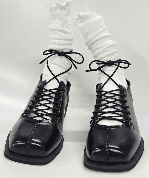 ANOTHER S(アナザーエス)の「バレエコアスクエアーローファー(ローファー・レディース・アイボリー/ブラック・37/38/39)」の7枚目の写真