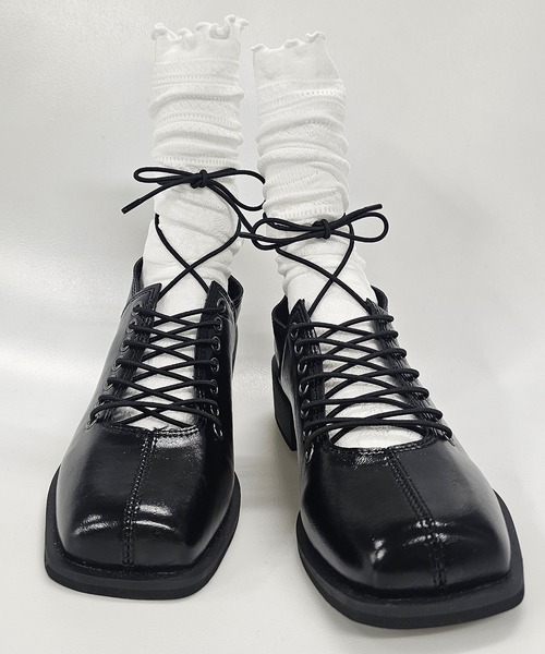 ANOTHER S(アナザーエス)の「バレエコアスクエアーローファー(ローファー・レディース・アイボリー/ブラック・37/38/39)」の9枚目の写真