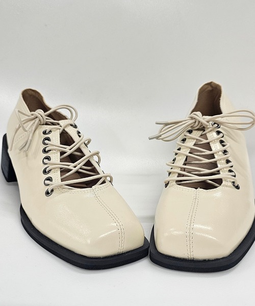 ANOTHER S(アナザーエス)の「バレエコアスクエアーローファー(ローファー・レディース・アイボリー/ブラック・37/38/39)」の13枚目の写真