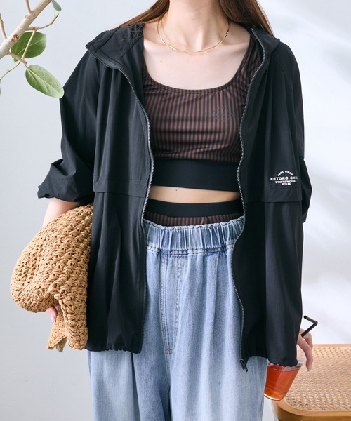 PUAL CE CIN(ピュアルセシン)の「【水陸両用】ナイロンストレッチパーカー(ラッシュガード・レディース・ベージュ/ブラック・FREE)」の18枚目の写真