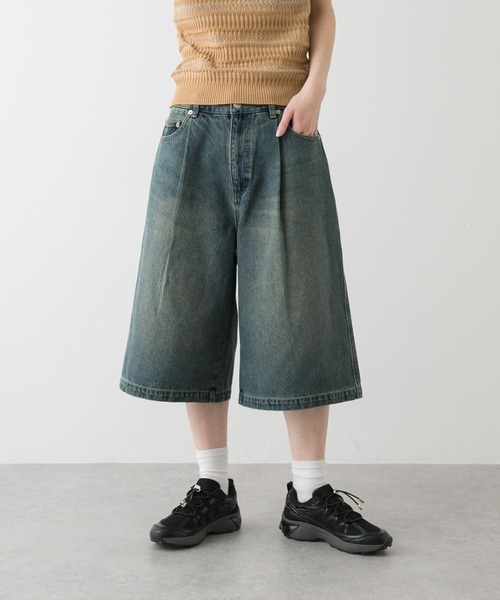 SENSE OF PLACE by URBAN RESEARCH（センスオブプレイスバイアーバンリサーチ）の「ニーレングスデニム（デニムパンツ・レディース・インディゴブルー/ライトインディゴブルー・SMALL/MEDIUM）」の3枚目の写真