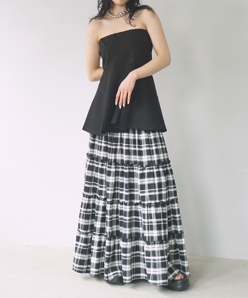 O'fmus(オフムス)の「【O'fmus】ペプラムベアトップ ofmw25s024(その他トップス・レディース・ブラック/チャコールグレー・FREE)」の4枚目の写真