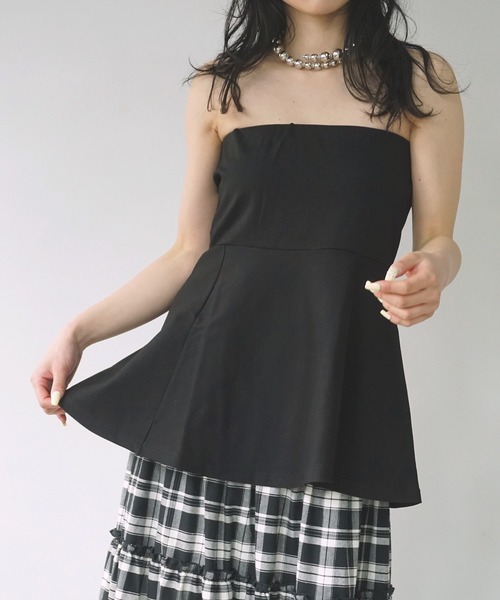 O'fmus(オフムス)の「【O'fmus】ペプラムベアトップ ofmw25s024(その他トップス・レディース・ブラック/チャコールグレー・FREE)」の9枚目の写真