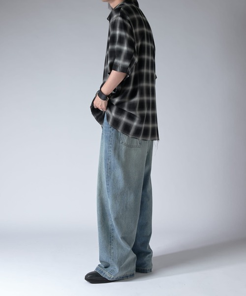 Lui's（ルイス）の「オンブレー半袖シャツ（シャツ/ブラウス・メンズ・グレー/ブラック・FREE）」の8枚目の写真