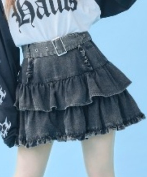♡ Hauls ハウルズ デニムミニスカート ティアードフリル ♡ スカート | Hauls