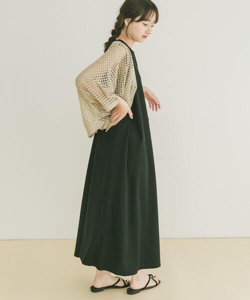 ITEMS URBANRESEARCH(アイテムズ アーバンリサーチ)の「カットミラノノースリワンピース(ワンピース・レディース・ブラック/ブラウン系その他/オフホワイト・FREE)」の17枚目の写真