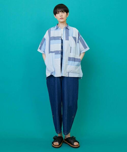 FRAPBOIS（フラボア）の「マルチスト シャツ（シャツ/ブラウス・レディース・ブルー/ブラウン・2/1）」の13枚目の写真