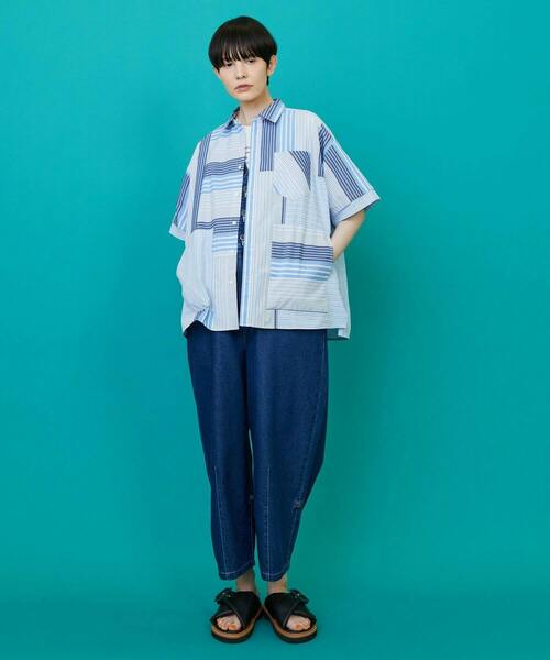 FRAPBOIS（フラボア）の「マルチスト シャツ（シャツ/ブラウス・レディース・ブルー/ブラウン・2/1）」の14枚目の写真