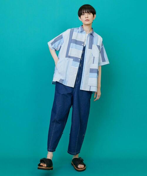 FRAPBOIS（フラボア）の「マルチスト シャツ（シャツ/ブラウス・レディース・ブルー/ブラウン・2/1）」の15枚目の写真