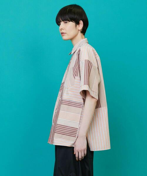 FRAPBOIS（フラボア）の「マルチスト シャツ（シャツ/ブラウス・レディース・ブルー/ブラウン・2/1）」の8枚目の写真