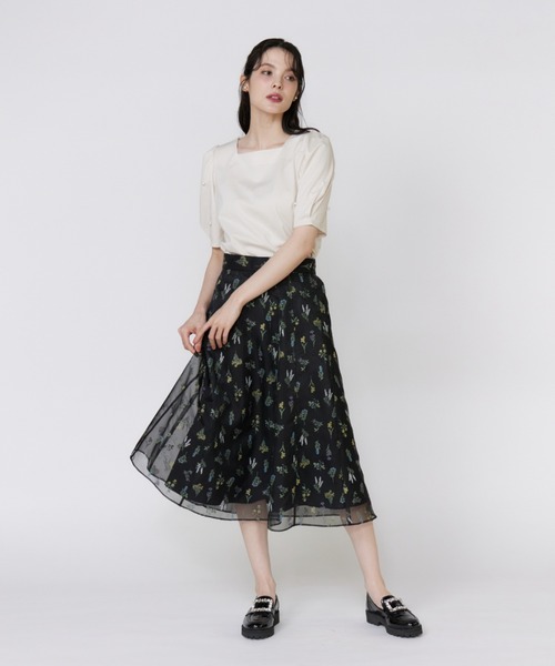 Maglie le cassetto（マーリエ ル カセット）の「32Gスーピマポンチ 袖パールカットソー（Tシャツ/カットソー・レディース・その他9/ベージュ/ブラック・9号/7号）」の6枚目の写真