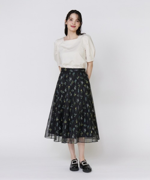 Maglie le cassetto（マーリエ ル カセット）の「32Gスーピマポンチ 袖パールカットソー（Tシャツ/カットソー・レディース・その他9/ベージュ/ブラック・9号/7号）」の7枚目の写真