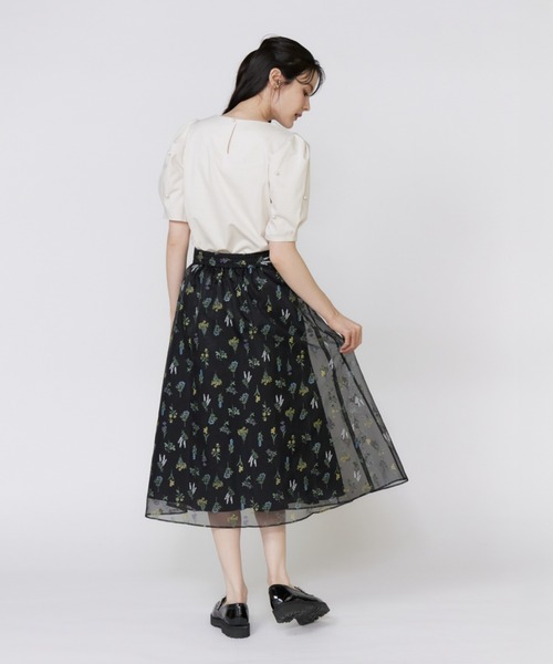 Maglie le cassetto（マーリエ ル カセット）の「32Gスーピマポンチ 袖パールカットソー（Tシャツ/カットソー・レディース・その他9/ベージュ/ブラック・9号/7号）」の9枚目の写真