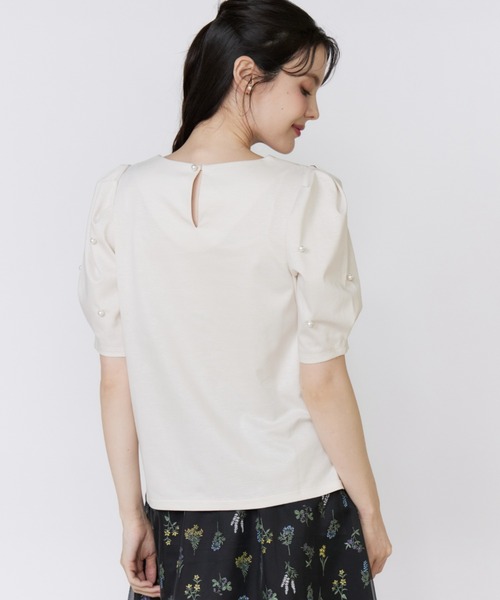 Maglie le cassetto（マーリエ ル カセット）の「32Gスーピマポンチ 袖パールカットソー（Tシャツ/カットソー・レディース・その他9/ベージュ/ブラック・9号/7号）」の17枚目の写真