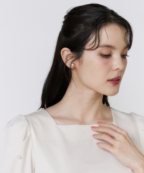 Maglie le cassetto（マーリエ ル カセット）の「32Gスーピマポンチ 袖パールカットソー（Tシャツ/カットソー・レディース・その他9/ベージュ/ブラック・9号/7号）」の20枚目の写真