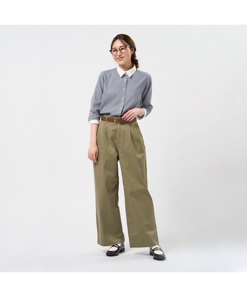 TOKYO SHIRTS(トウキョウシャツ)の「【Pitta Re:)】ふわっとガーゼシャツ 七分袖 綿100% レディースカジュアルシャツ(シャツ/ブラウス・レディース・ネイビー・S/M/L/LL)」の6枚目の写真