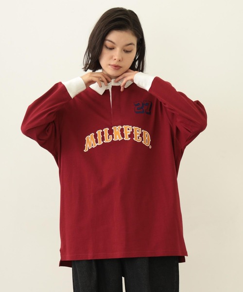 MILKFED.（ミルクフェド）の「LOGO GAME TOP（Tシャツ/カットソー・レディース・アッシュ/バーガンディー/ネイビー・ONE SIZE）」の3枚目の写真